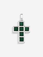 Stone Cross em Prata 925 com crisoprásio