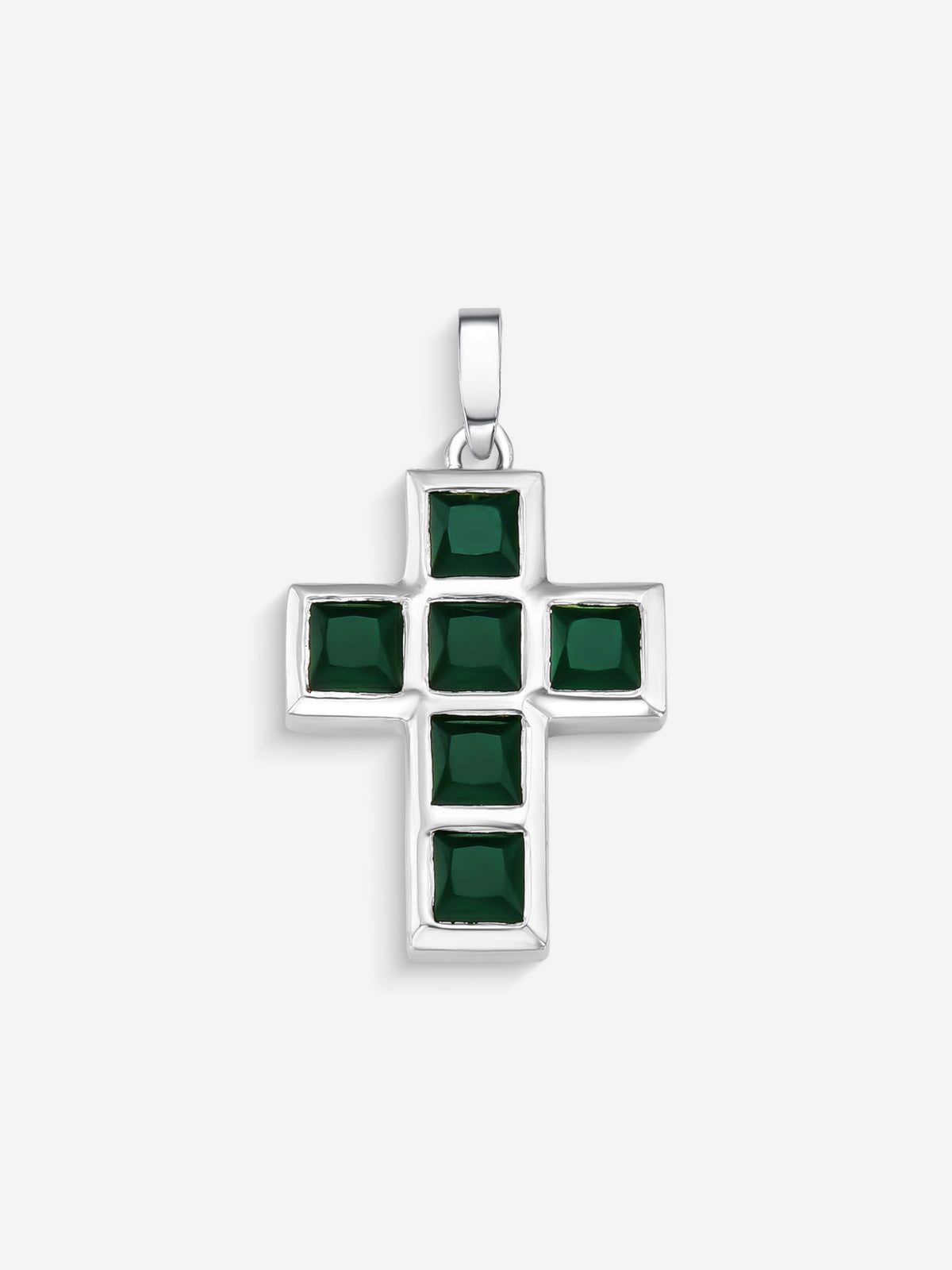 Stone Cross em Prata 925 com crisoprásio