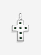 Verso da Stone Cross em Prata 925 com crisoprásio
