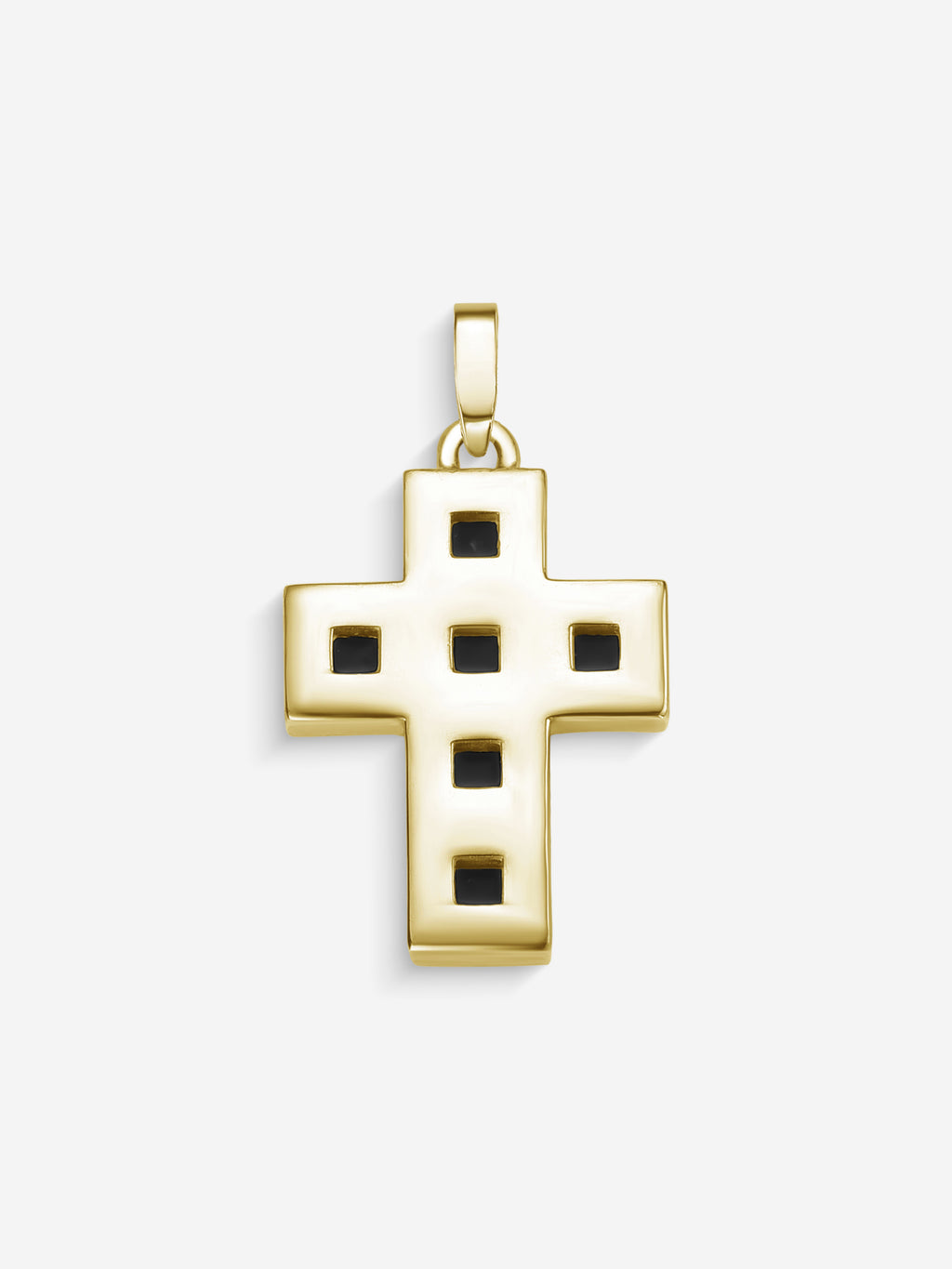 Verso da Stone Cross em Prata 925 banho em ouro com ônix