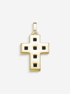 Verso da Stone Cross em Prata 925 banho em ouro com ônix