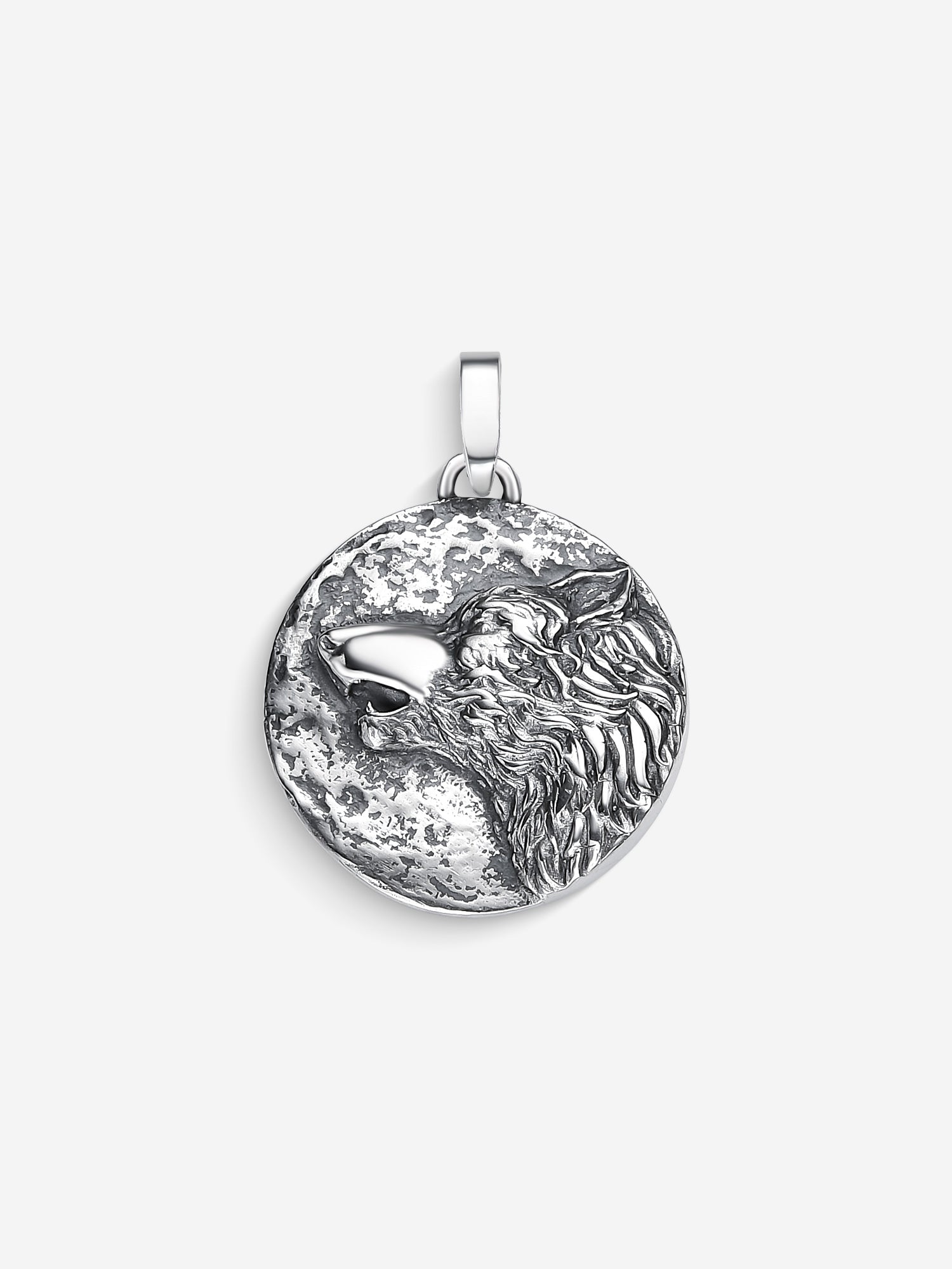 MATERIAL: PRATA OXIDADA | Pingente Wolf em Prata 925 Oxidada