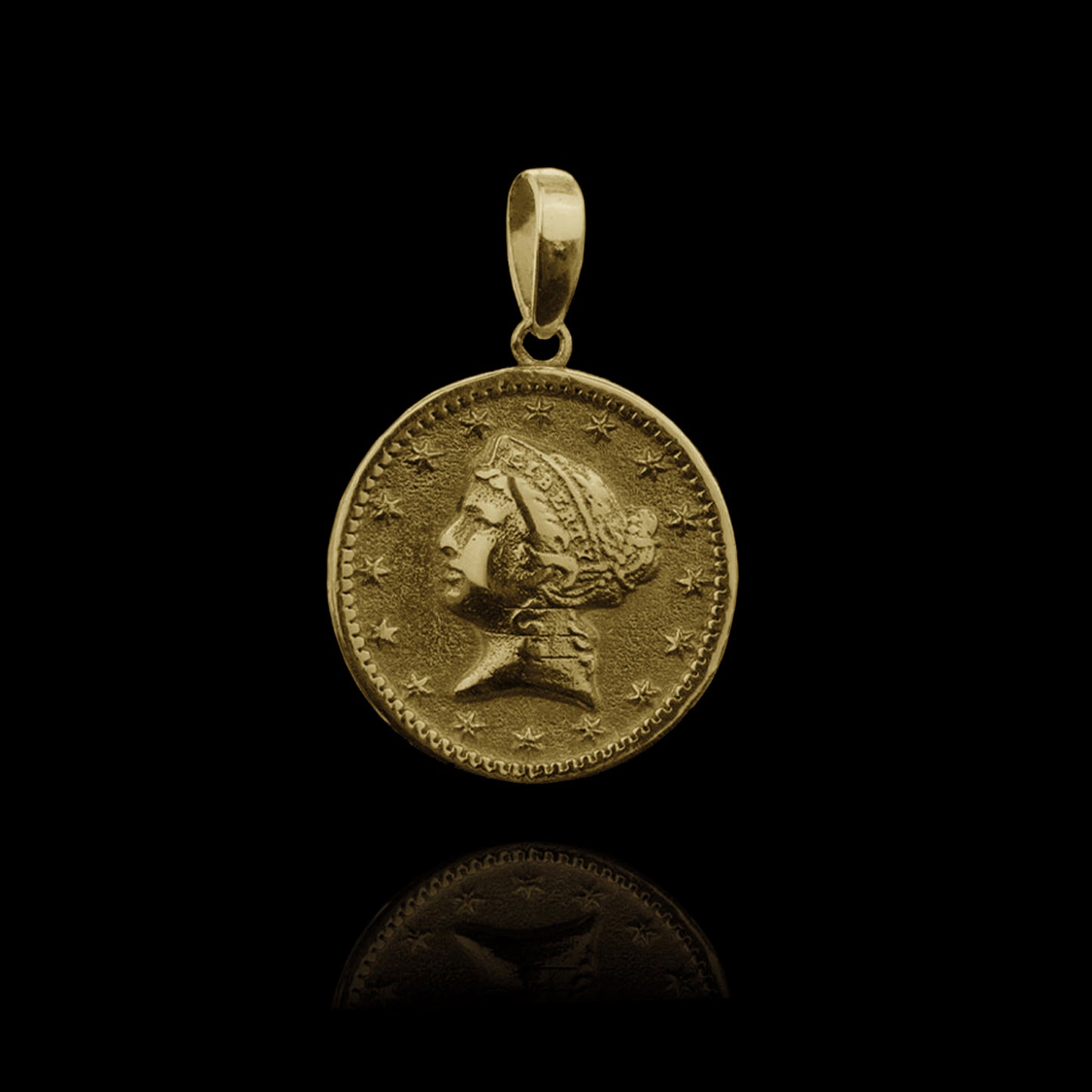 Pingente de Prata Coin II Banhado a Ouro
