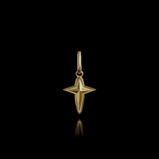 Old Siller - Colar de Prata Star Cross Banhado a Ouro