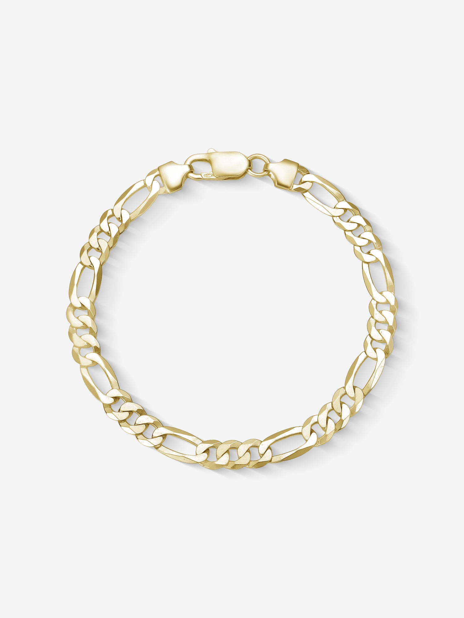 MATERIAL: PRATA BANHADA A OURO | Pulseira Figaro Large em Prata 925 banhada a Ouro 18k