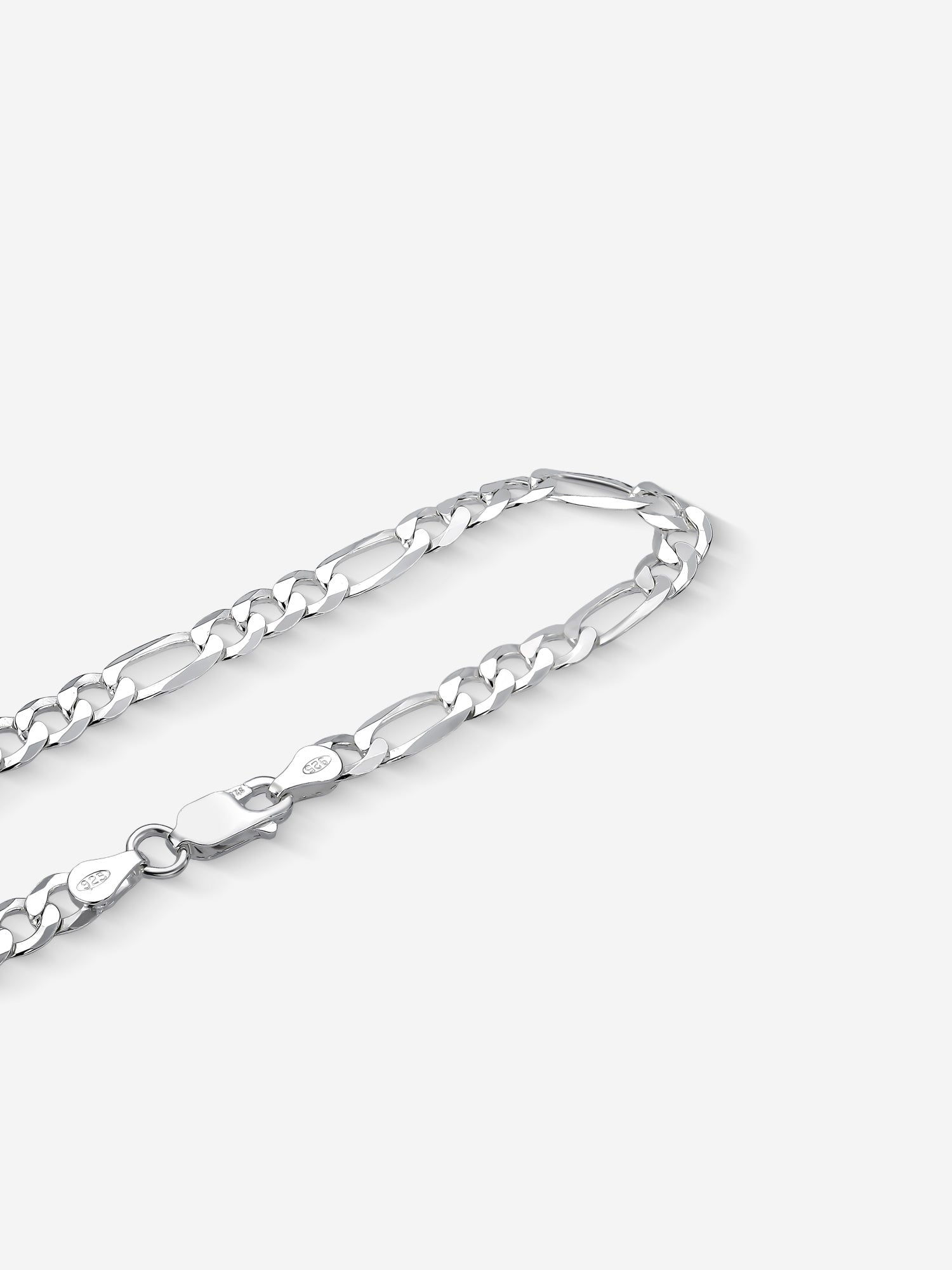 MATERIAL: PRATA | Pulseira Figaro Large em Prata 925