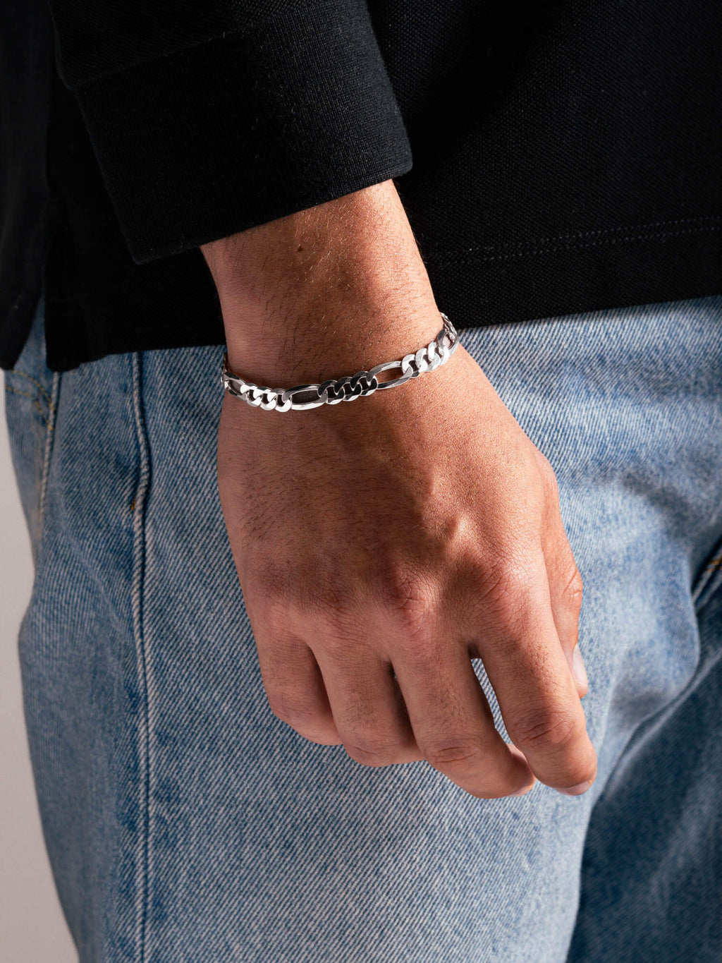 MATERIAL: PRATA 925 | Pulseira Figaro Large em Prata 925