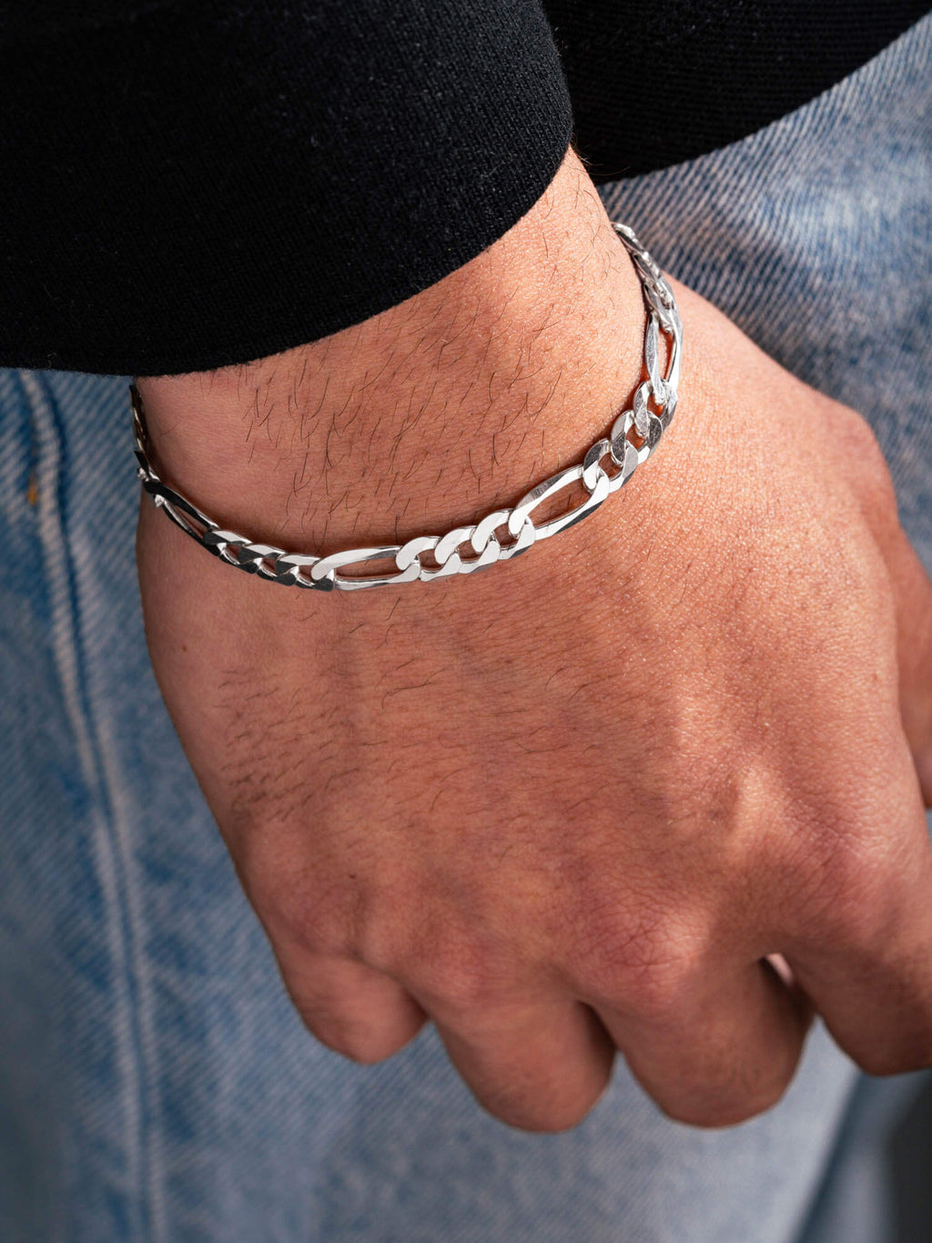 MATERIAL: PRATA 925 | Pulseira Figaro Large em Prata 925