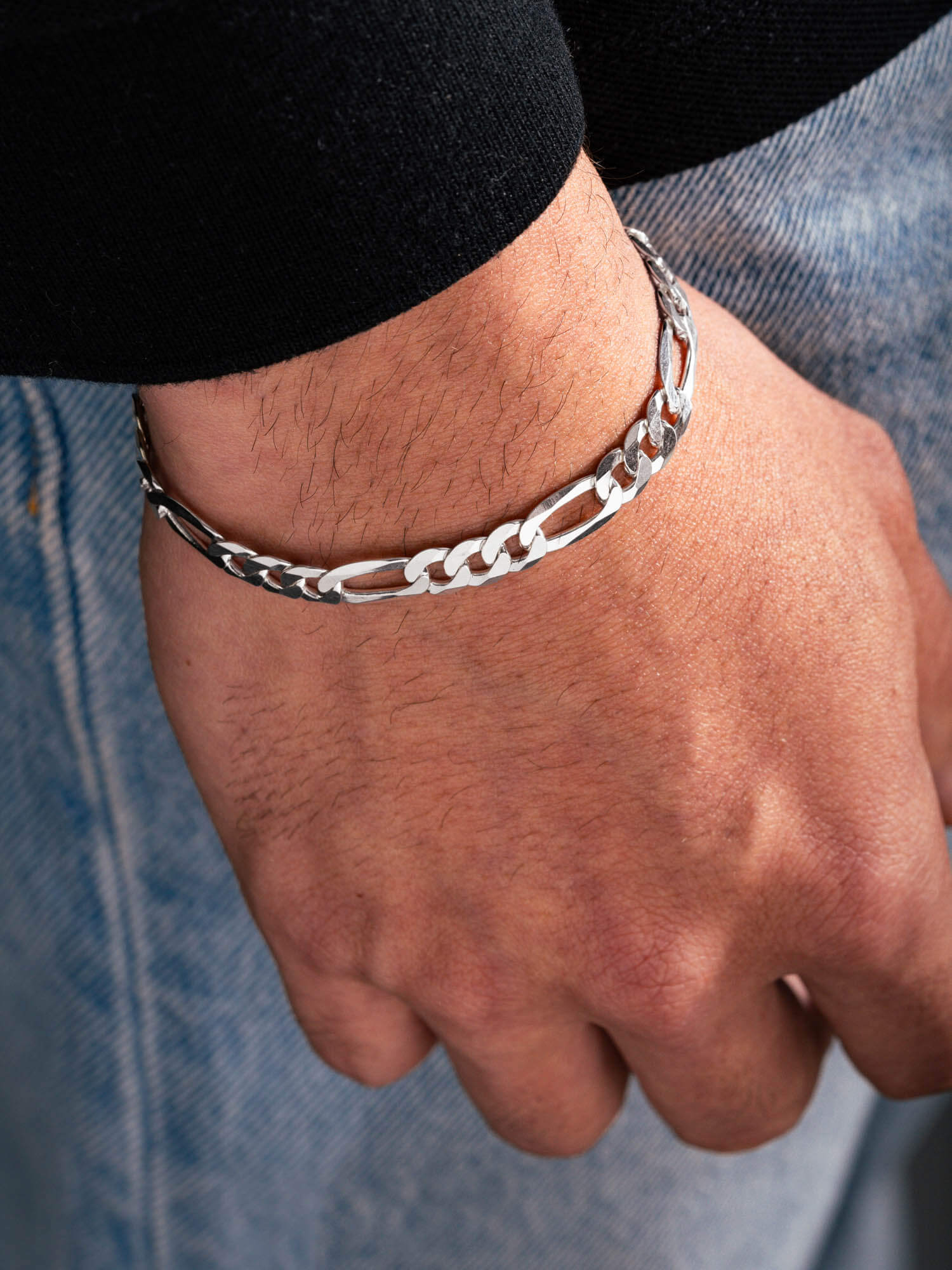 MATERIAL: PRATA 925 | Pulseira Figaro Large em Prata 925