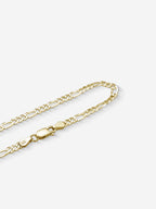 MATERIAL: PRATA BANHADA A OURO | Pulseira Figaro Slim em Prata 925 banhada a Ouro 18k