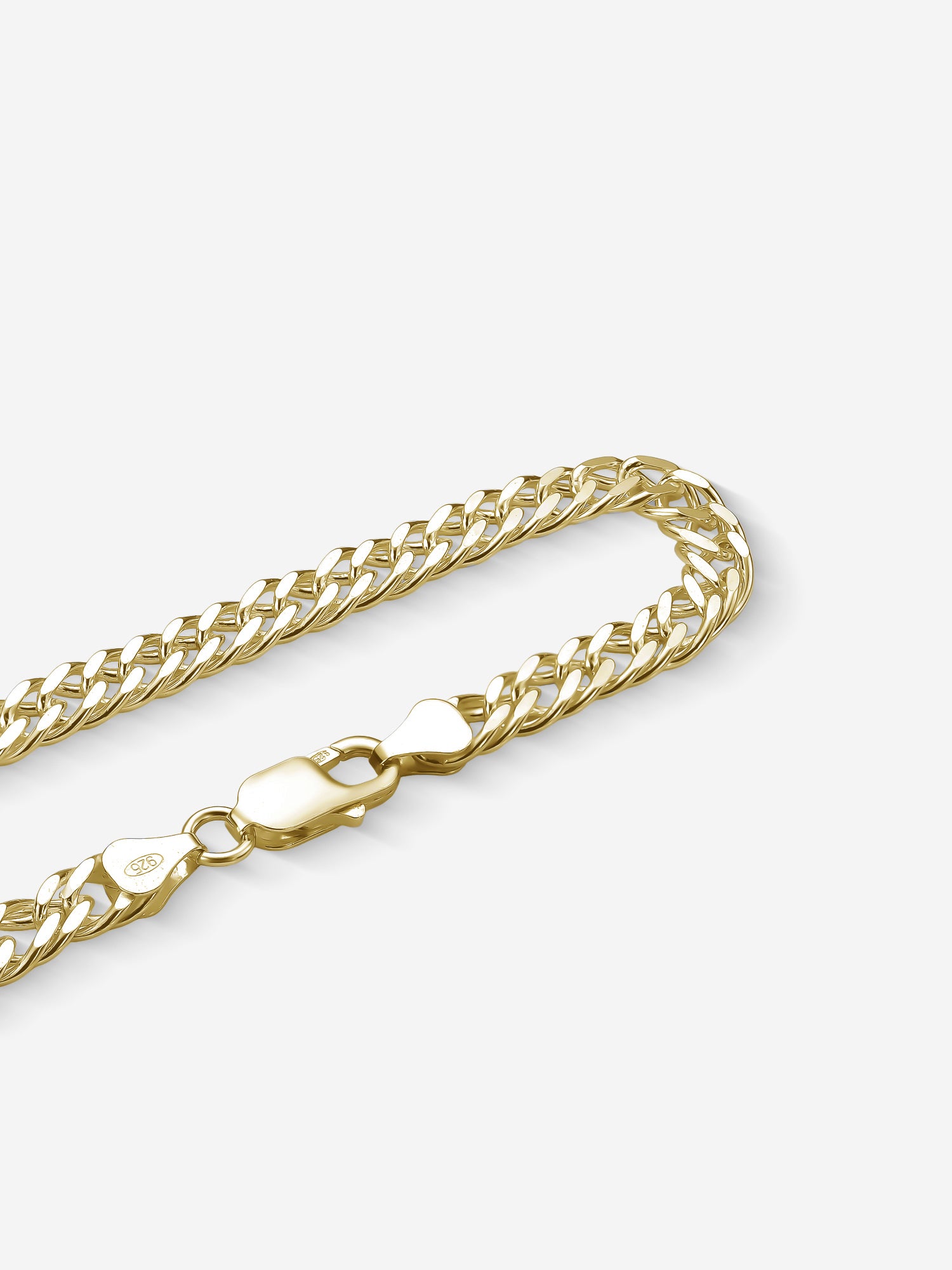MATERIAL: PRATA BANHADA A OURO | Pulseira Grumet Dupla Large em Prata 925 banhada a Ouro 18k