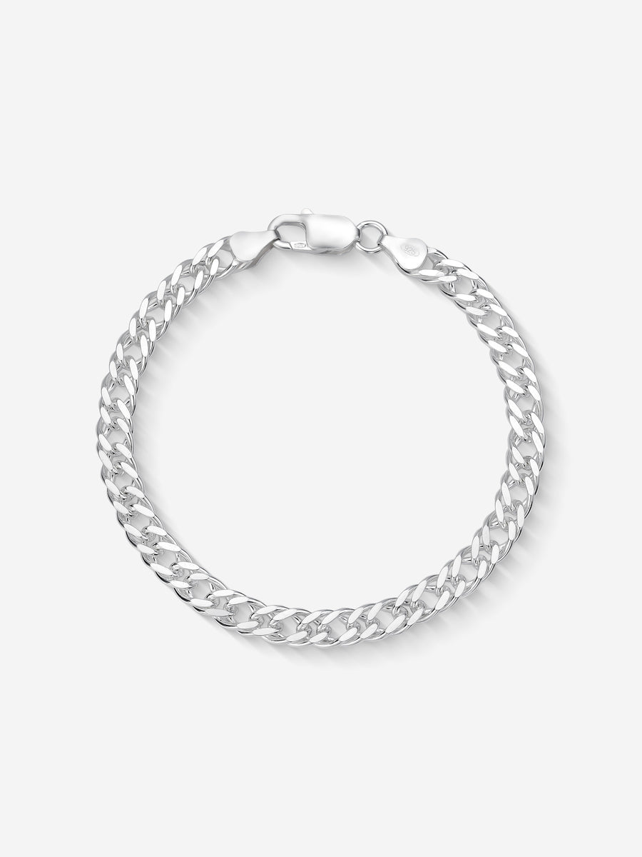 MATERIAL: PRATA | Pulseira Grumet Dupla Large em Prata 925