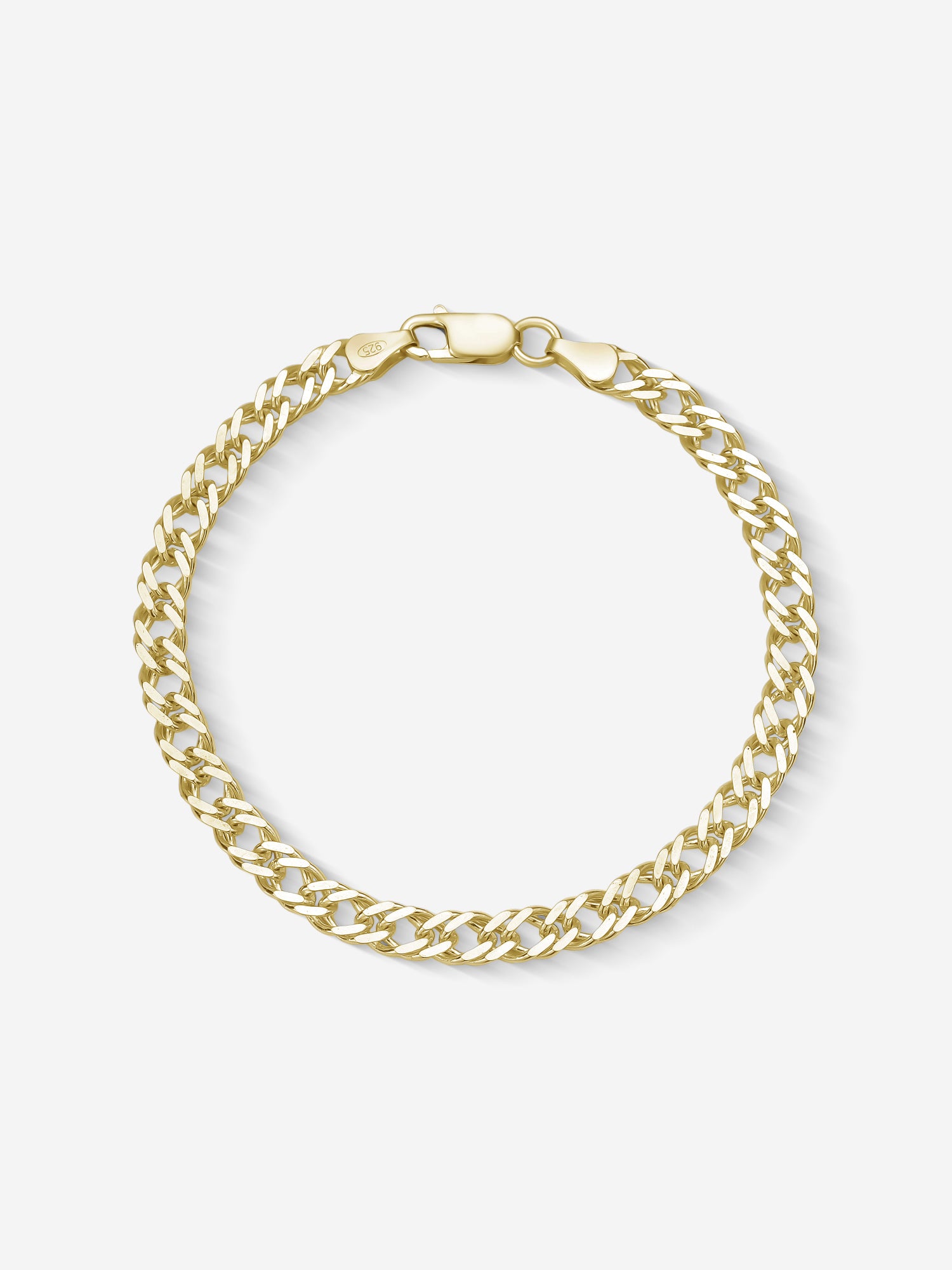 MATERIAL: PRATA BANHADA A OURO | Pulseira Grumet Dupla Medium em Prata 925 banhada a Ouro 18k