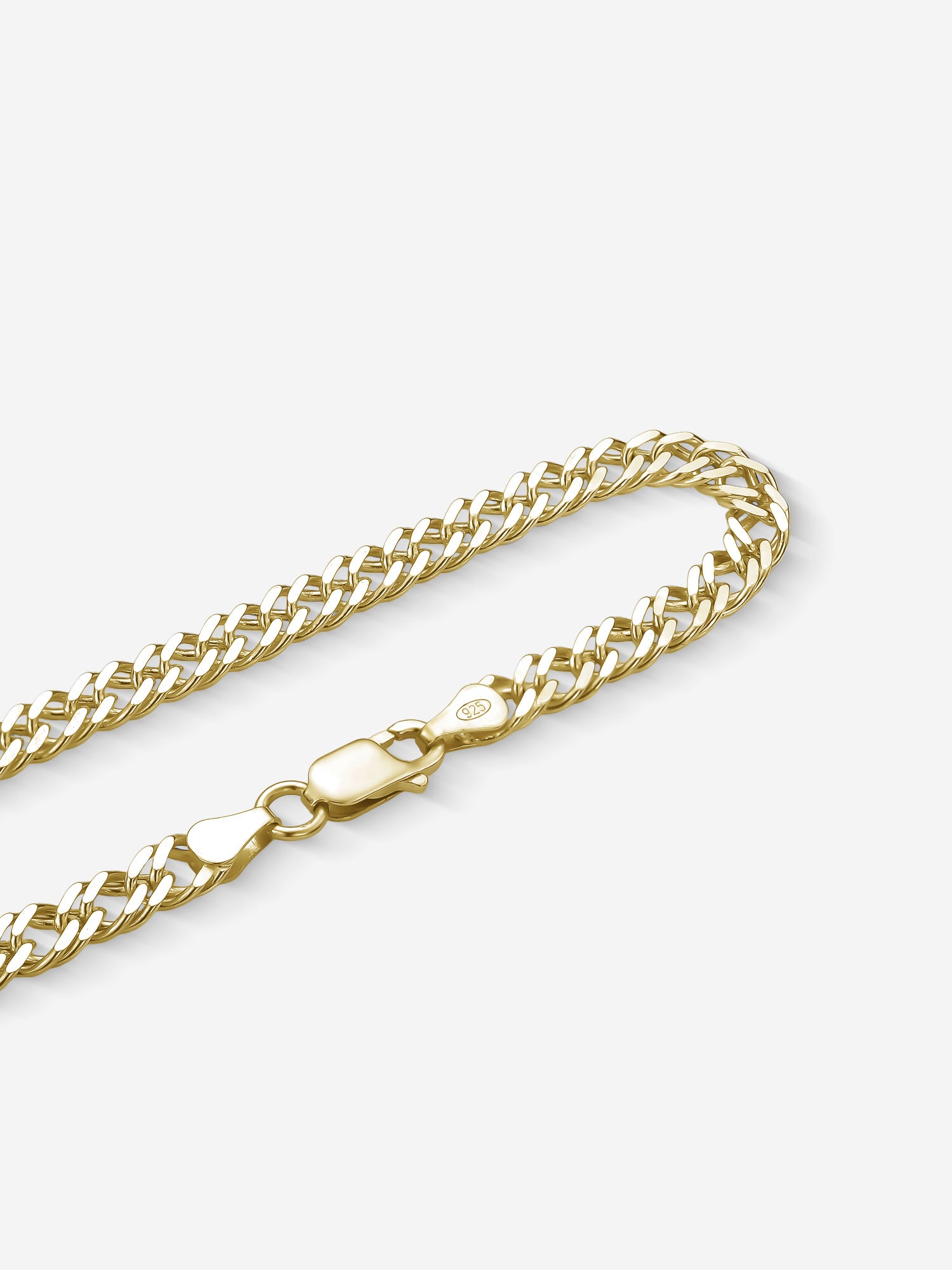 MATERIAL: PRATA BANHADA A OURO | Pulseira Grumet Dupla Large em Prata 925 banhada a Ouro 18k