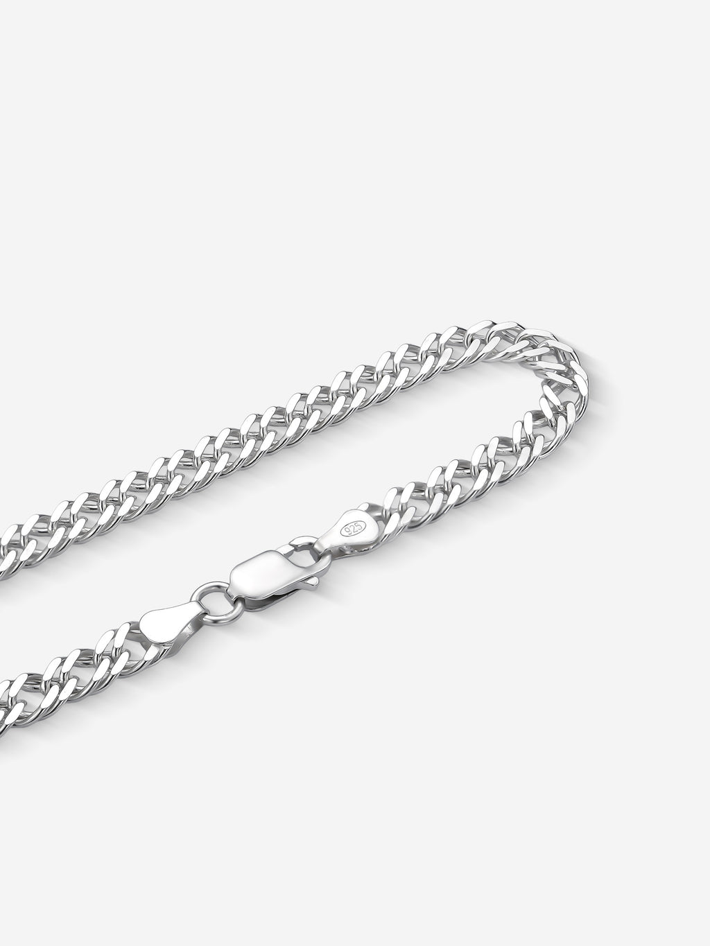 MATERIAL: PRATA | Pulseira Grumet Dupla Medium em Prata 925