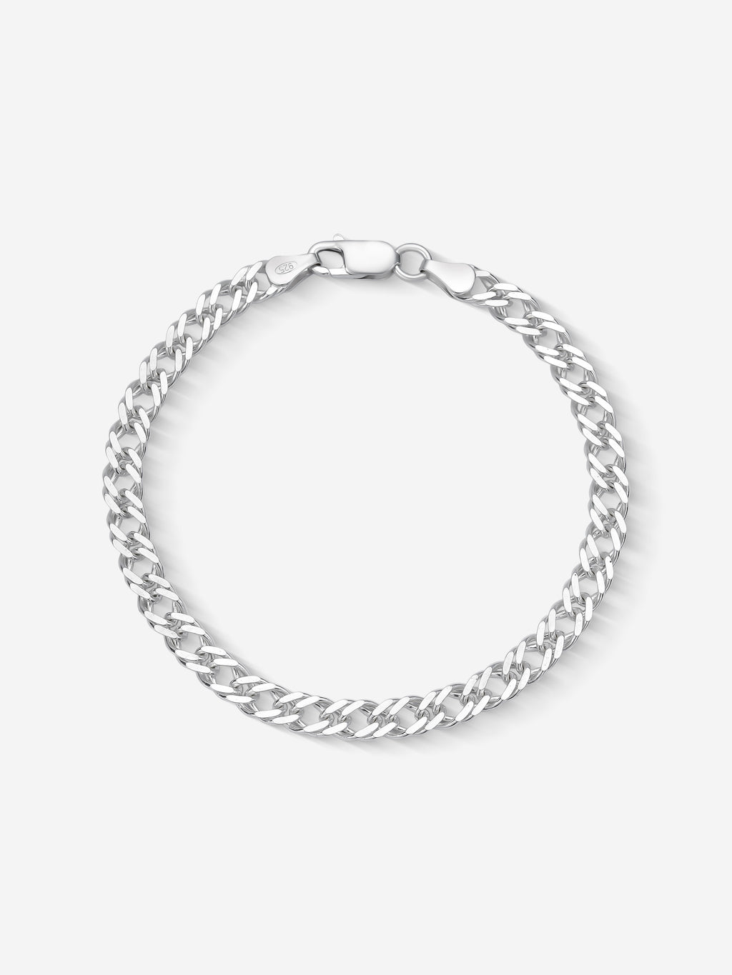 MATERIAL: PRATA | Pulseira Grumet Dupla Medium em Prata 925