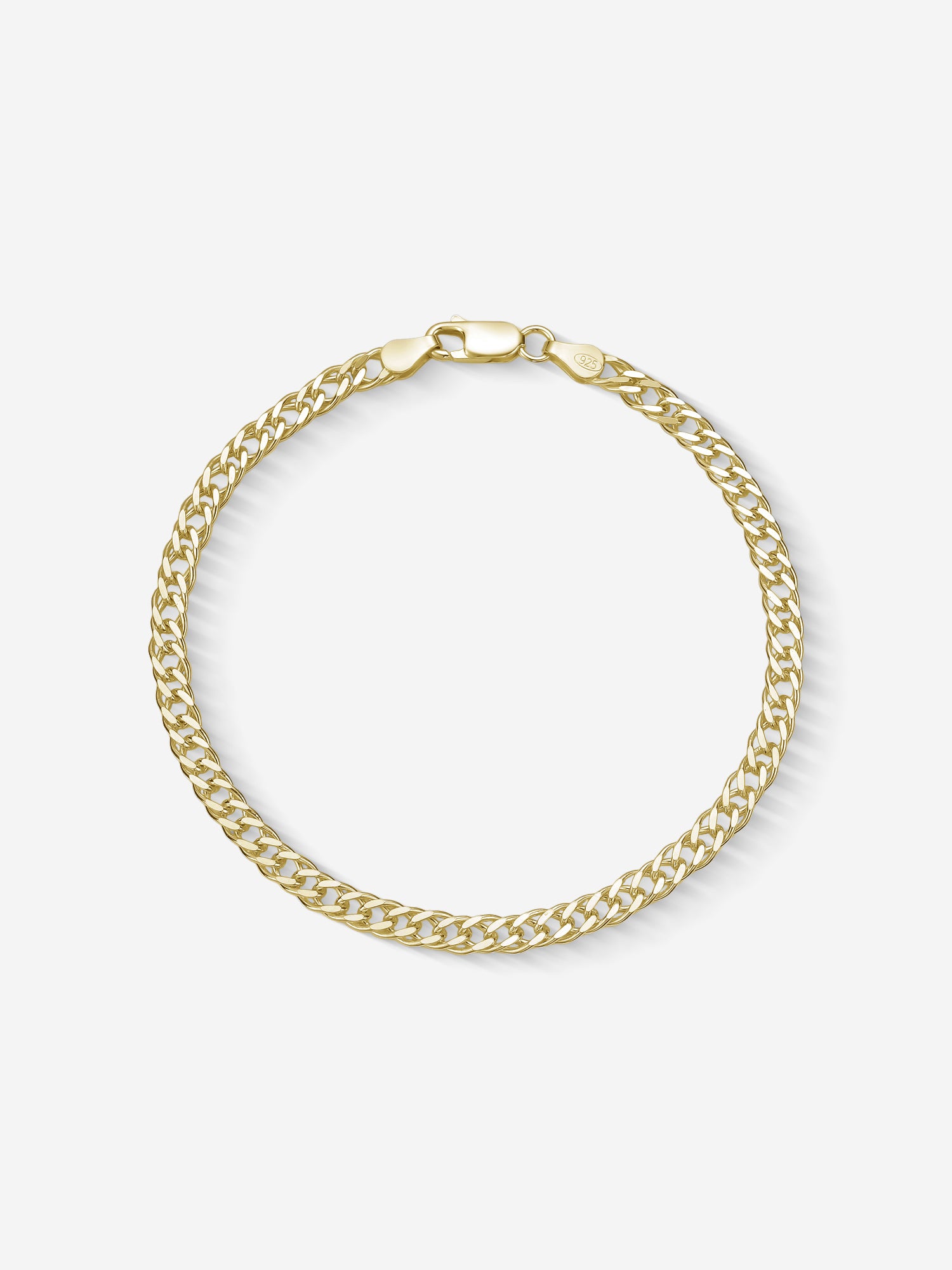 MATERIAL: PRATA BANHADA A OURO | Pulseira Grumet Dupla Slim em Prata 925 banhada a Ouro 18k