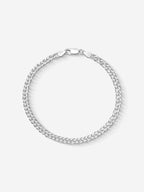 MATERIAL: PRATA | Pulseira Grumet Dupla Slim em Prata 925