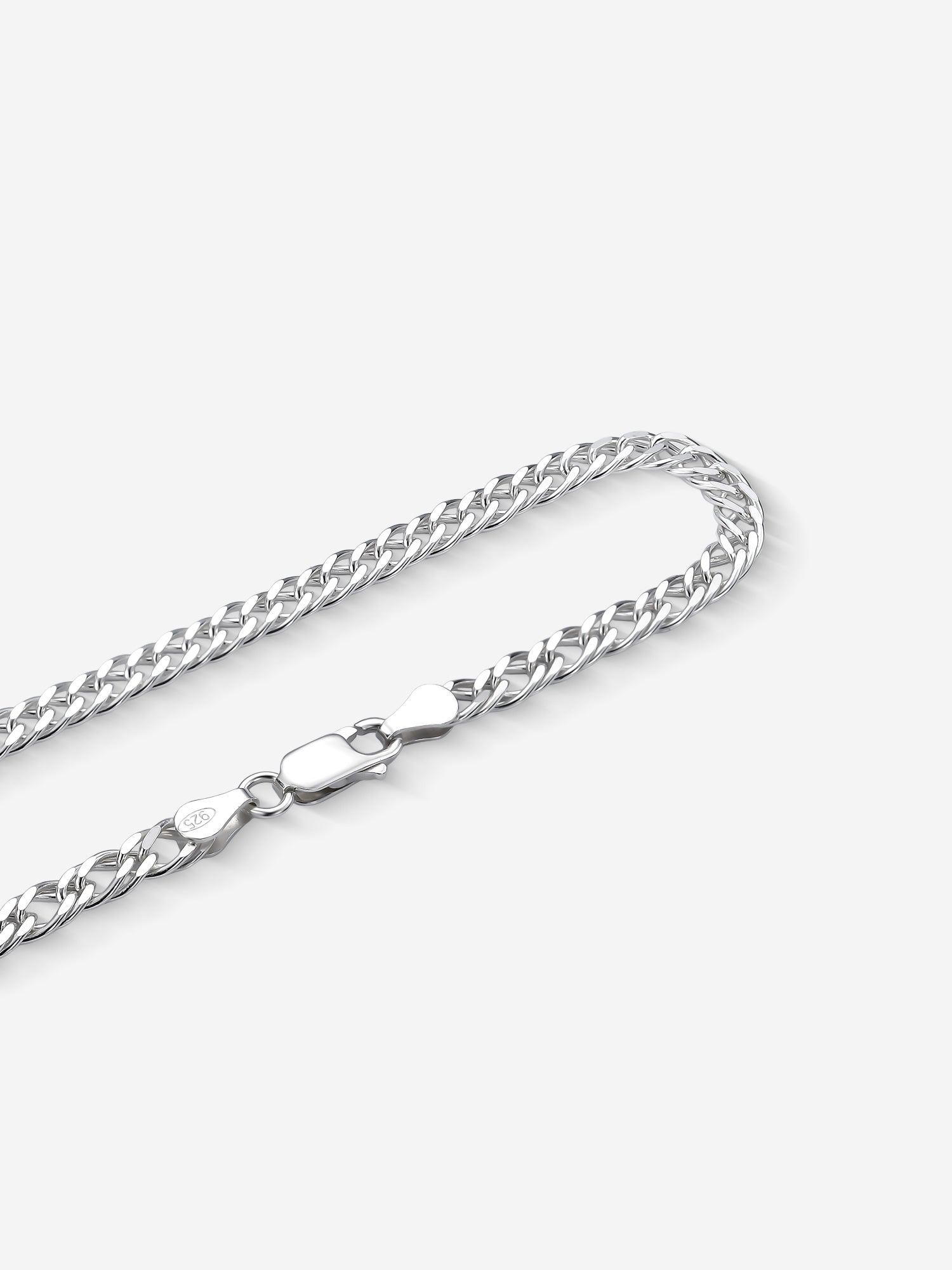 MATERIAL: PRATA | Pulseira Grumet Dupla Slim em Prata 925