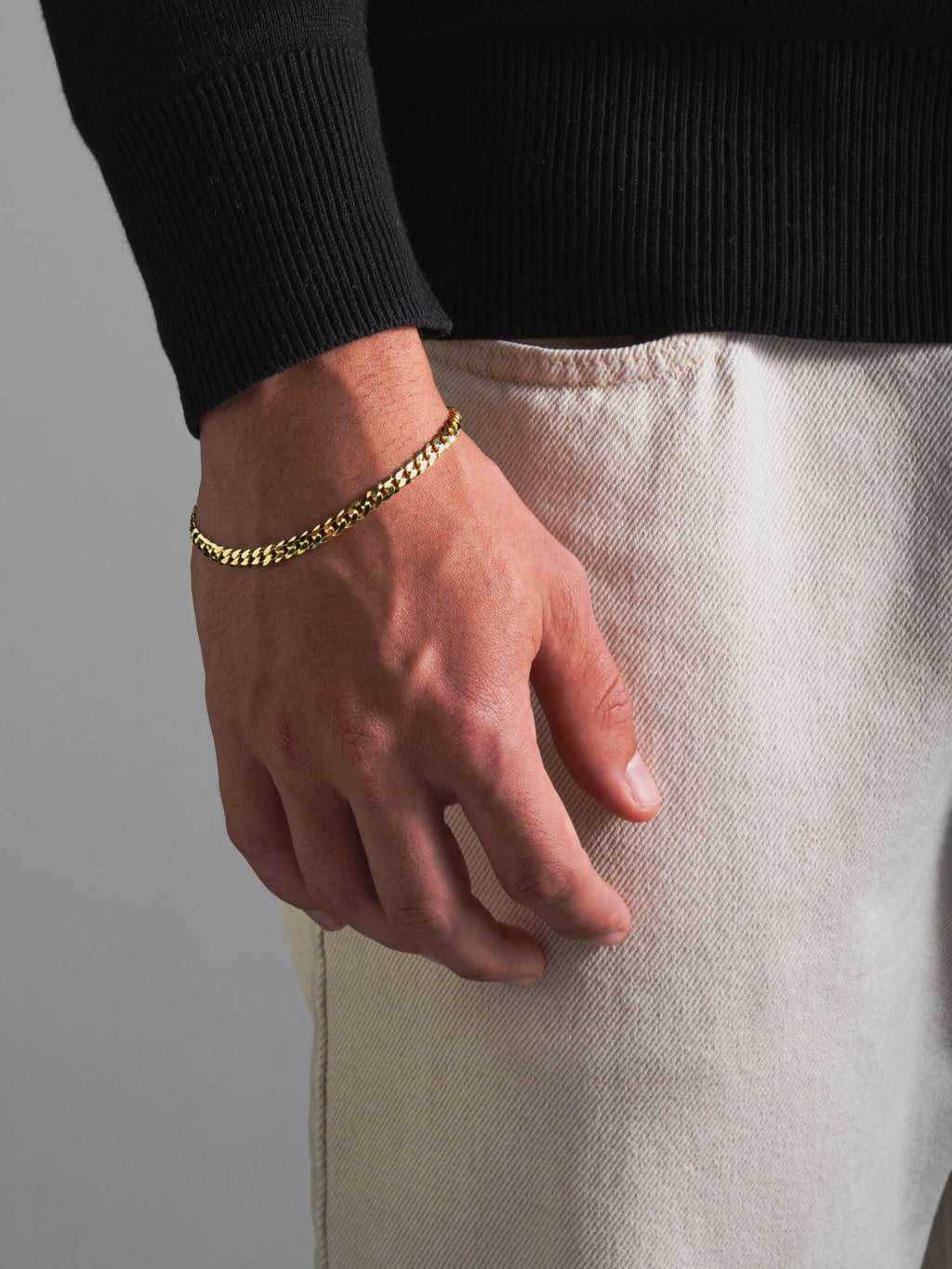 MATERIAL: PRATA BANHADA A OURO | Pulseira Grumet Medium em Prata 925 banhada a Ouro 18k