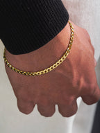 MATERIAL: PRATA BANHADA A OURO | Pulseira Grumet Medium em Prata 925 banhada a Ouro 18k