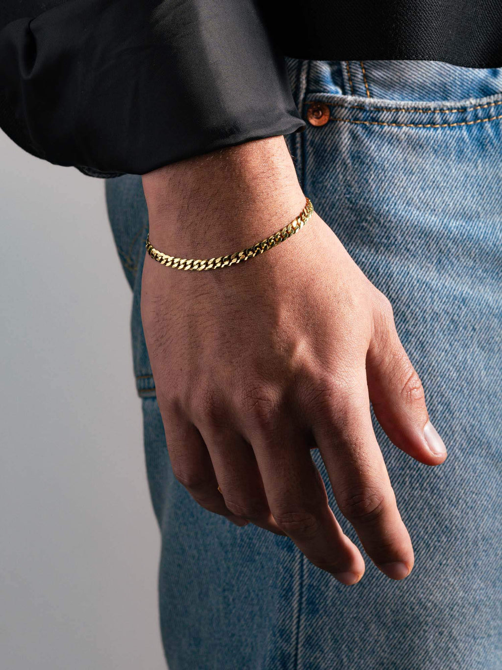 MATERIAL: PRATA BANHADA A OURO | Pulseira Grumet Slim em Prata 925 banhada a Ouro 18k
