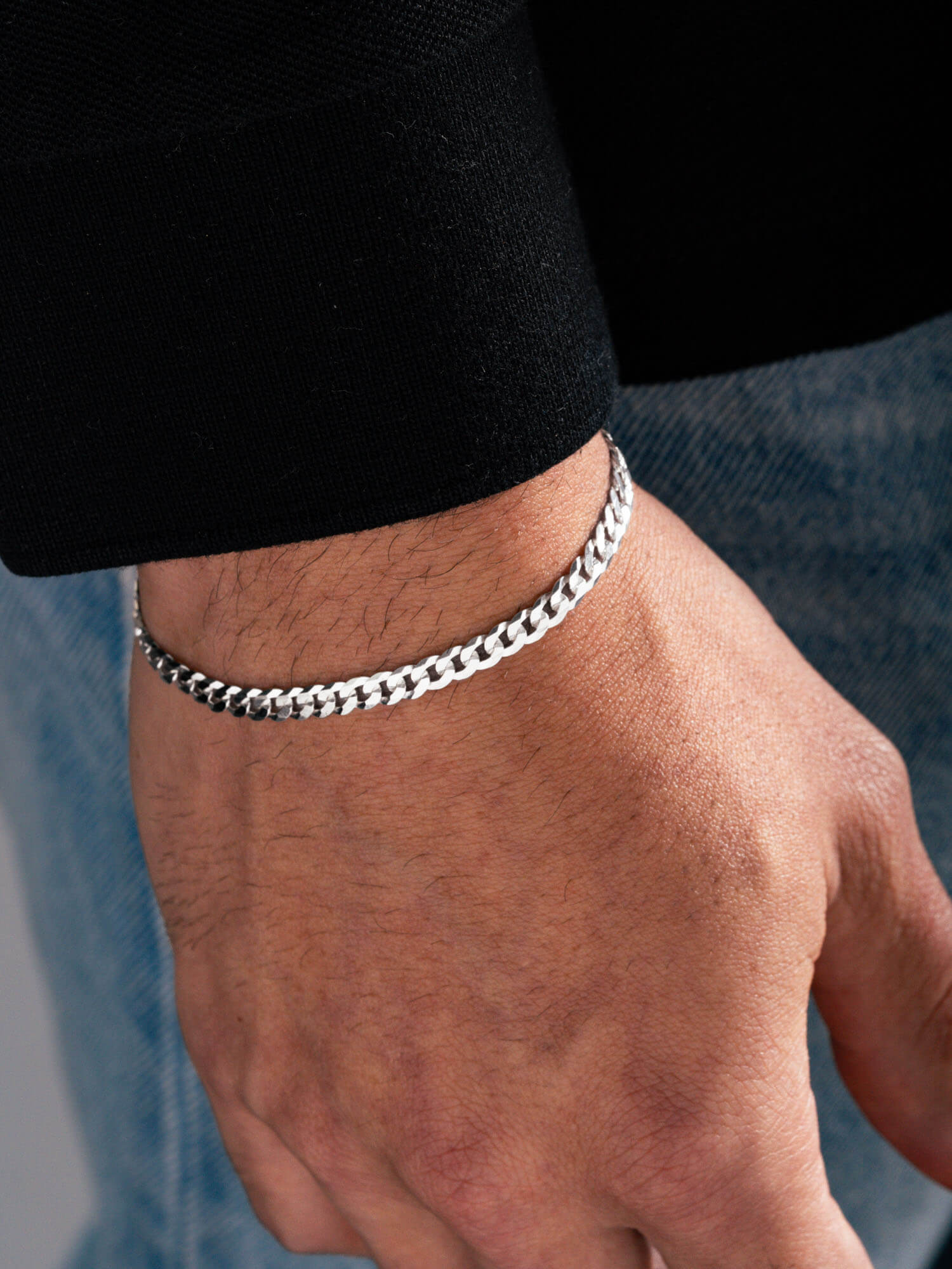 MATERIAL: PRATA | Pulseira Grumet Slim em Prata 925
