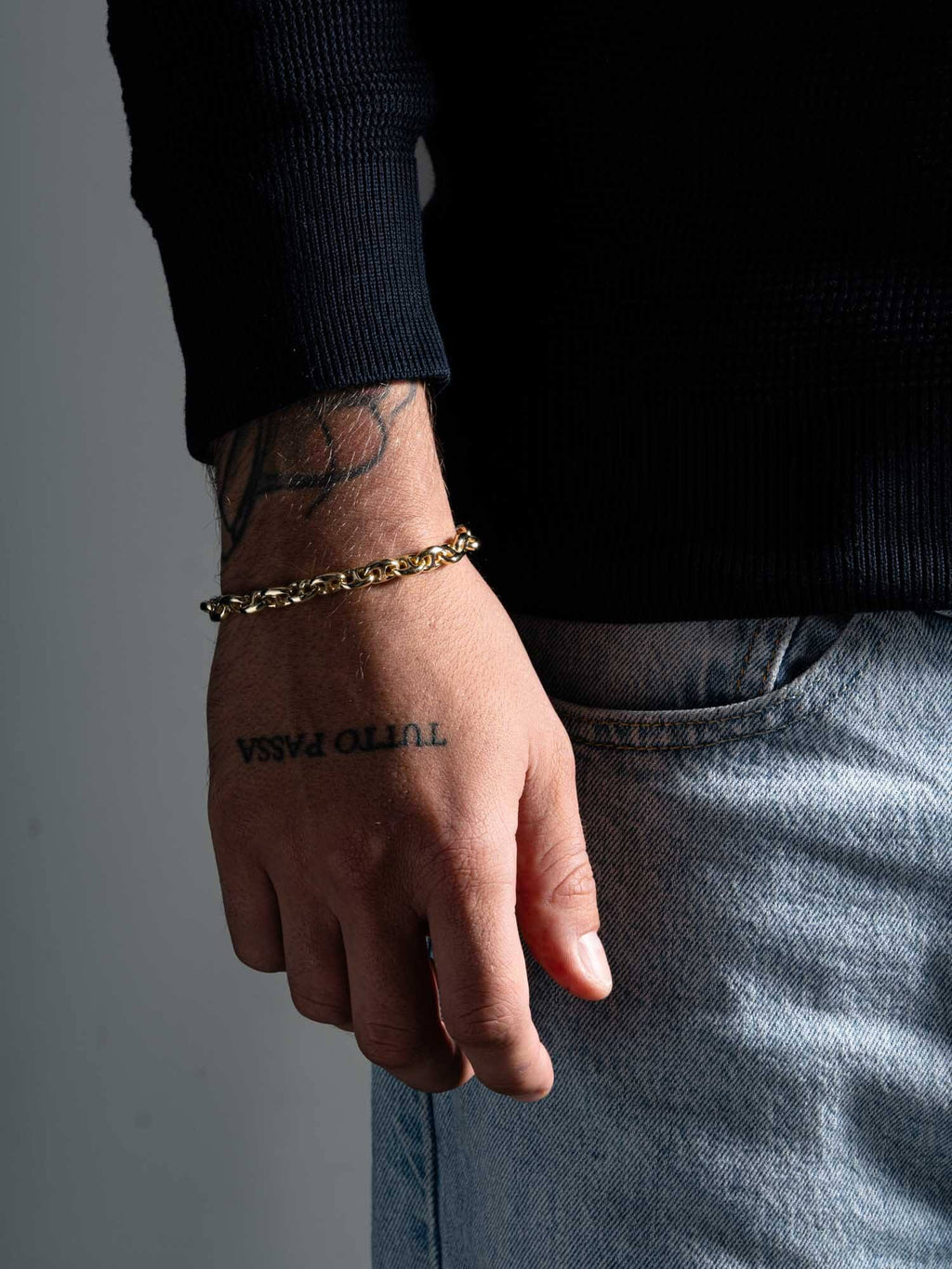 Pulseira Marine com elos marinheiros em Prata 925 banhada a Ouro 18K