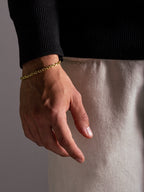 MATERIAL: PRATA BANHADA A OURO | Pulseira Raw Medium em Prata 925 banhada a Ouro 18k