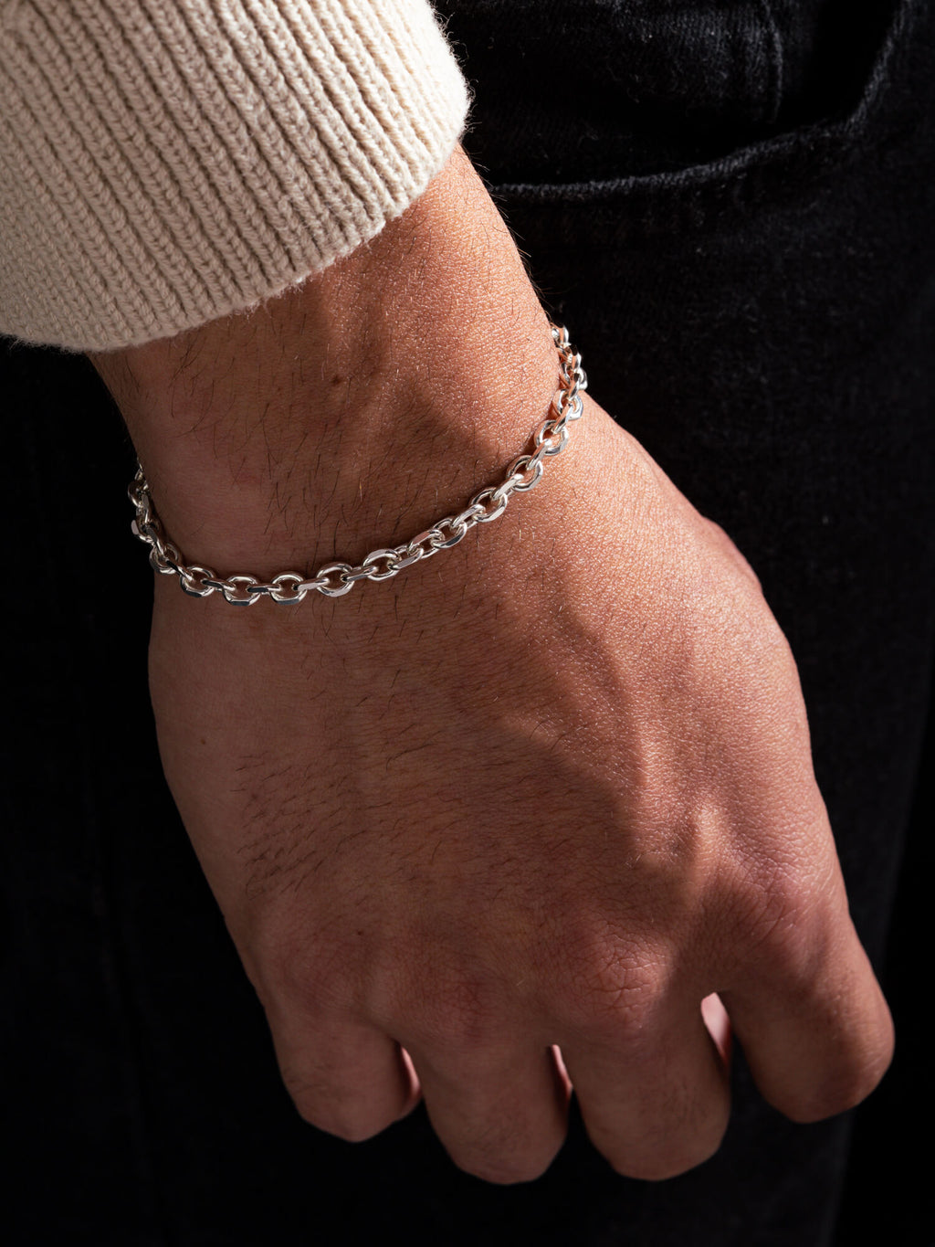 MATERIAL: PRATA | Pulseira Raw Medium em Prata 925