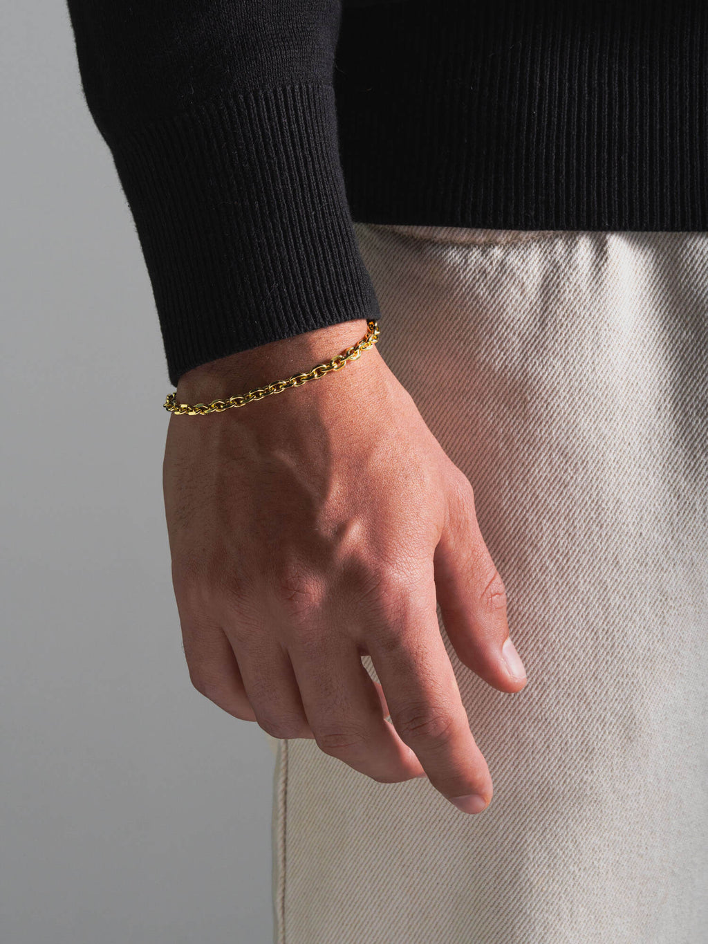 MATERIAL: PRATA BANHADA A OURO | Pulseira Raw Medium em Prata 925 banhada a Ouro 18k