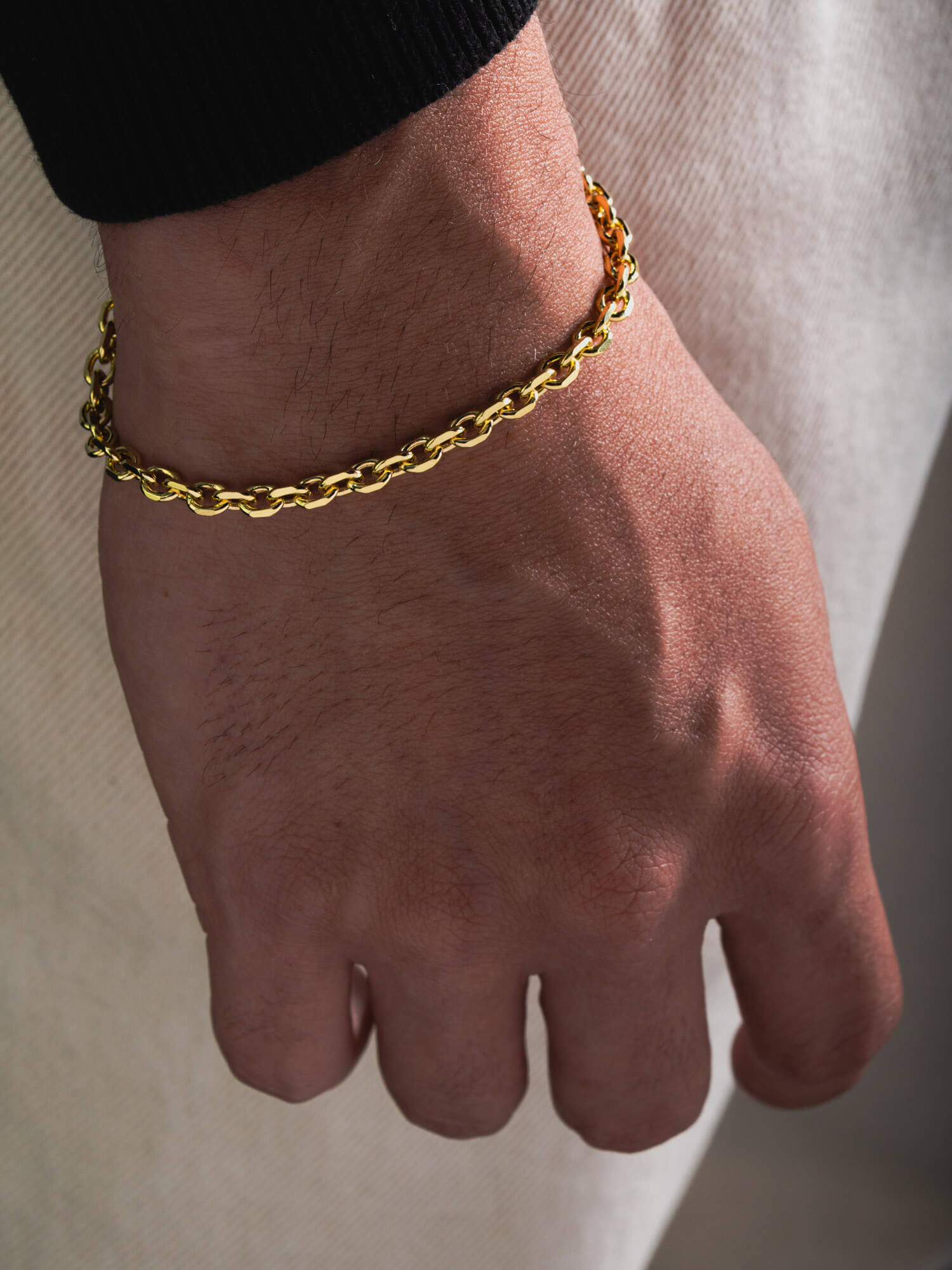 MATERIAL: PRATA BANHADA A OURO | Pulseira Raw Medium em Prata 925 banhada a Ouro 18k