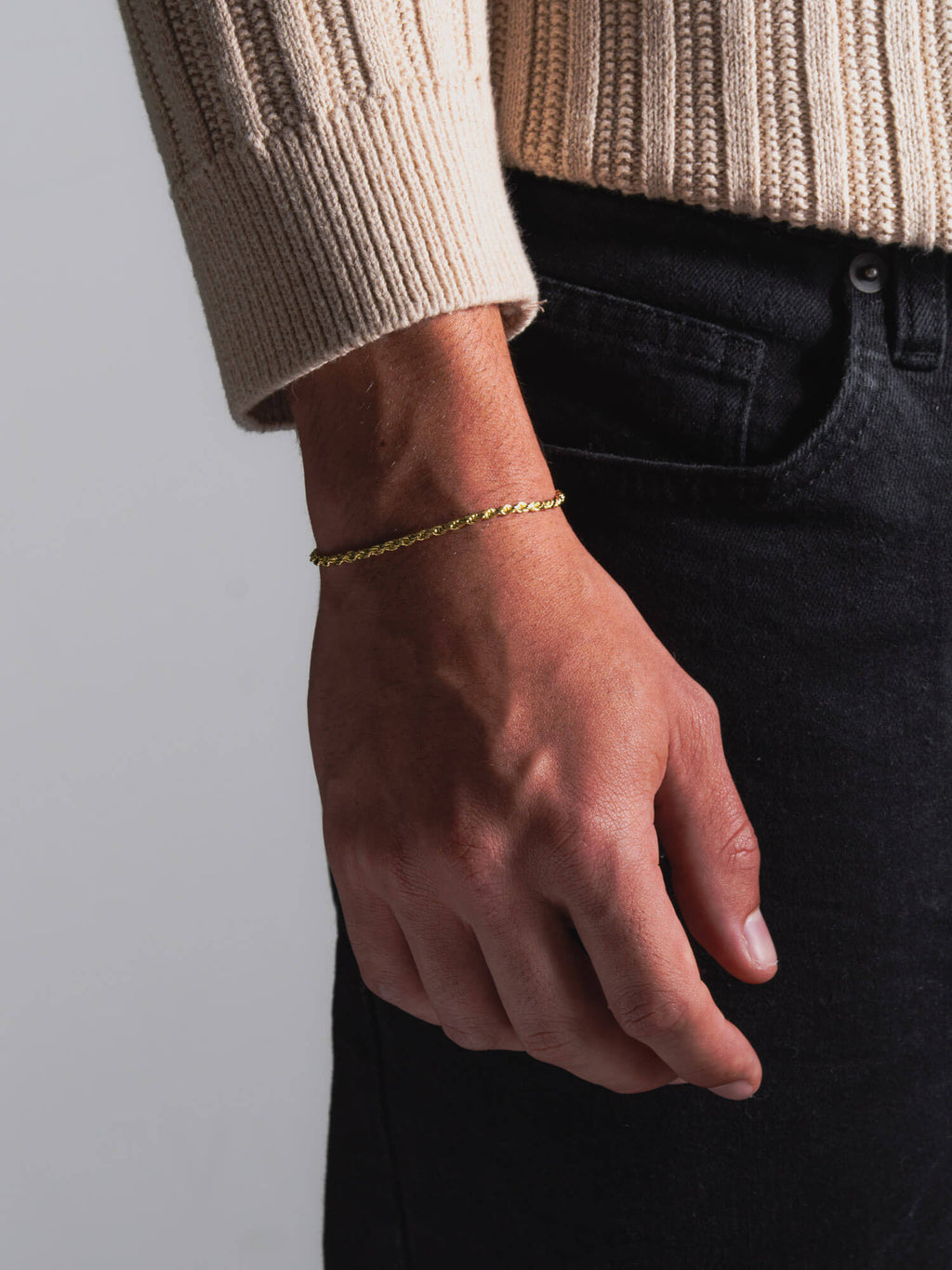 MATERIAL: PRATA BANHADA A OURO | Pulseira Rope Slim em Prata 925 banhada a Ouro 18k