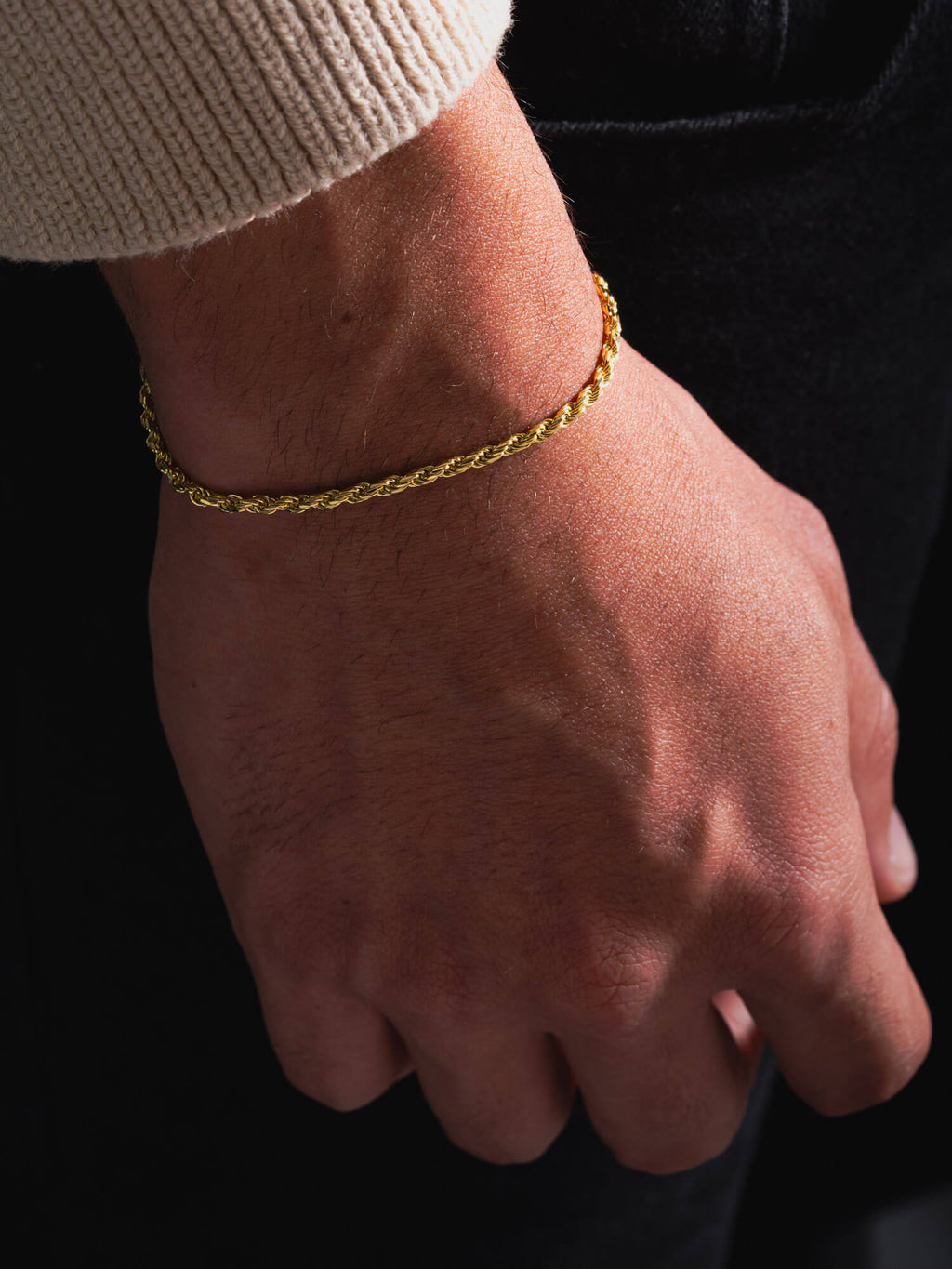 MATERIAL: PRATA BANHADA A OURO | Pulseira Rope Slim em Prata 925 banhada a Ouro 18k