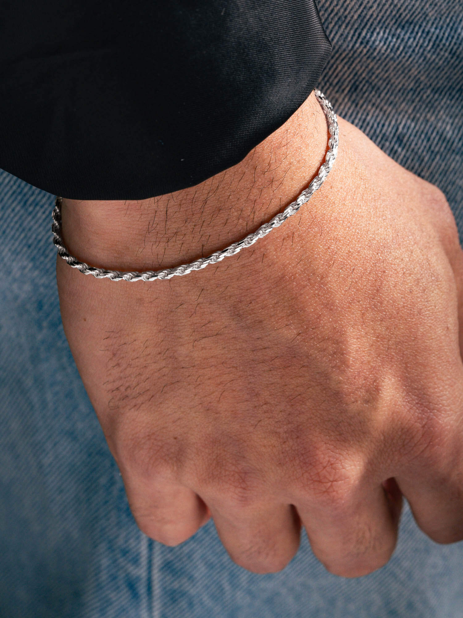 MATERIAL: PRATA | Pulseira Rope Slim em Prata 925