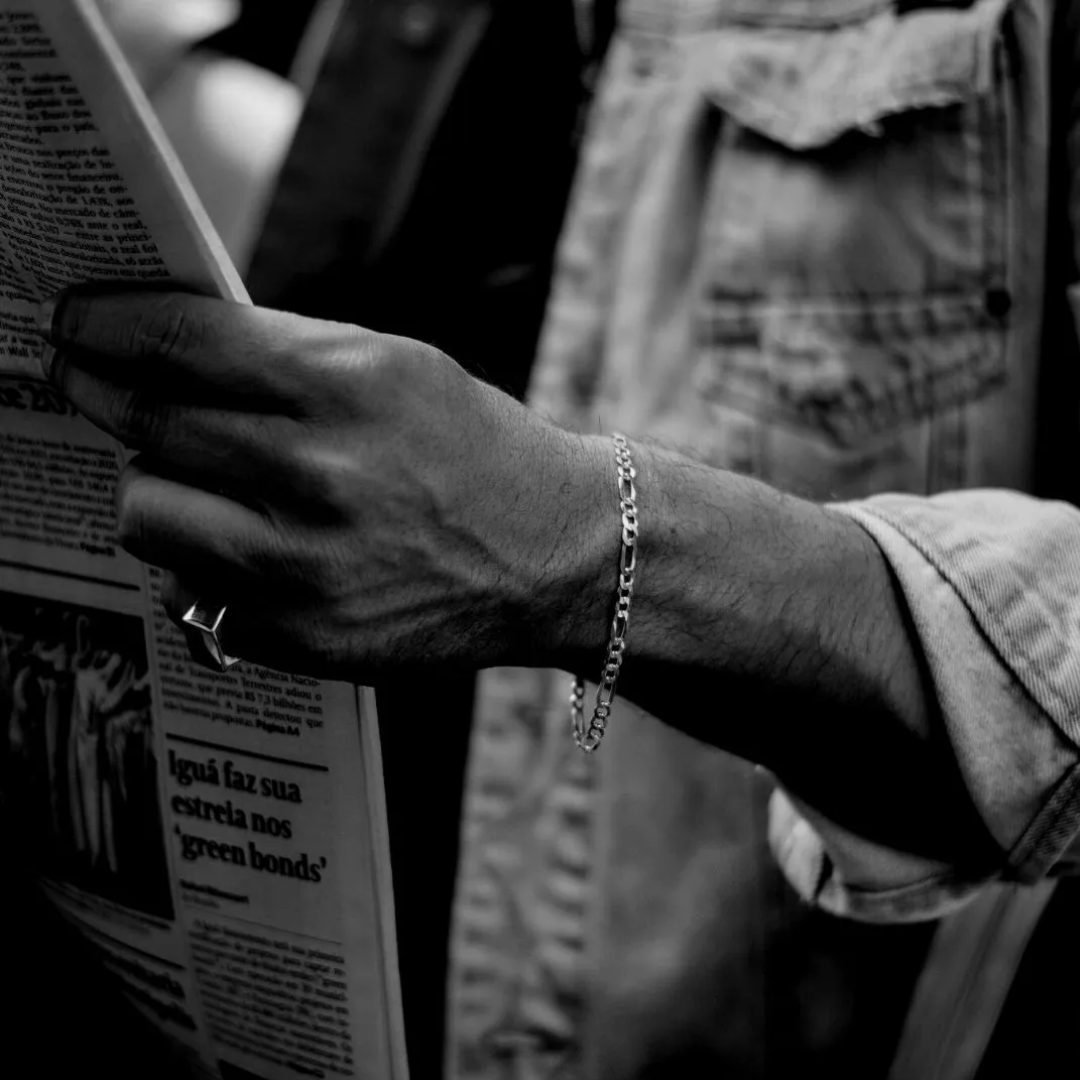 MATERIAL: PRATA | Pulseira Figaro Medium em Prata 925