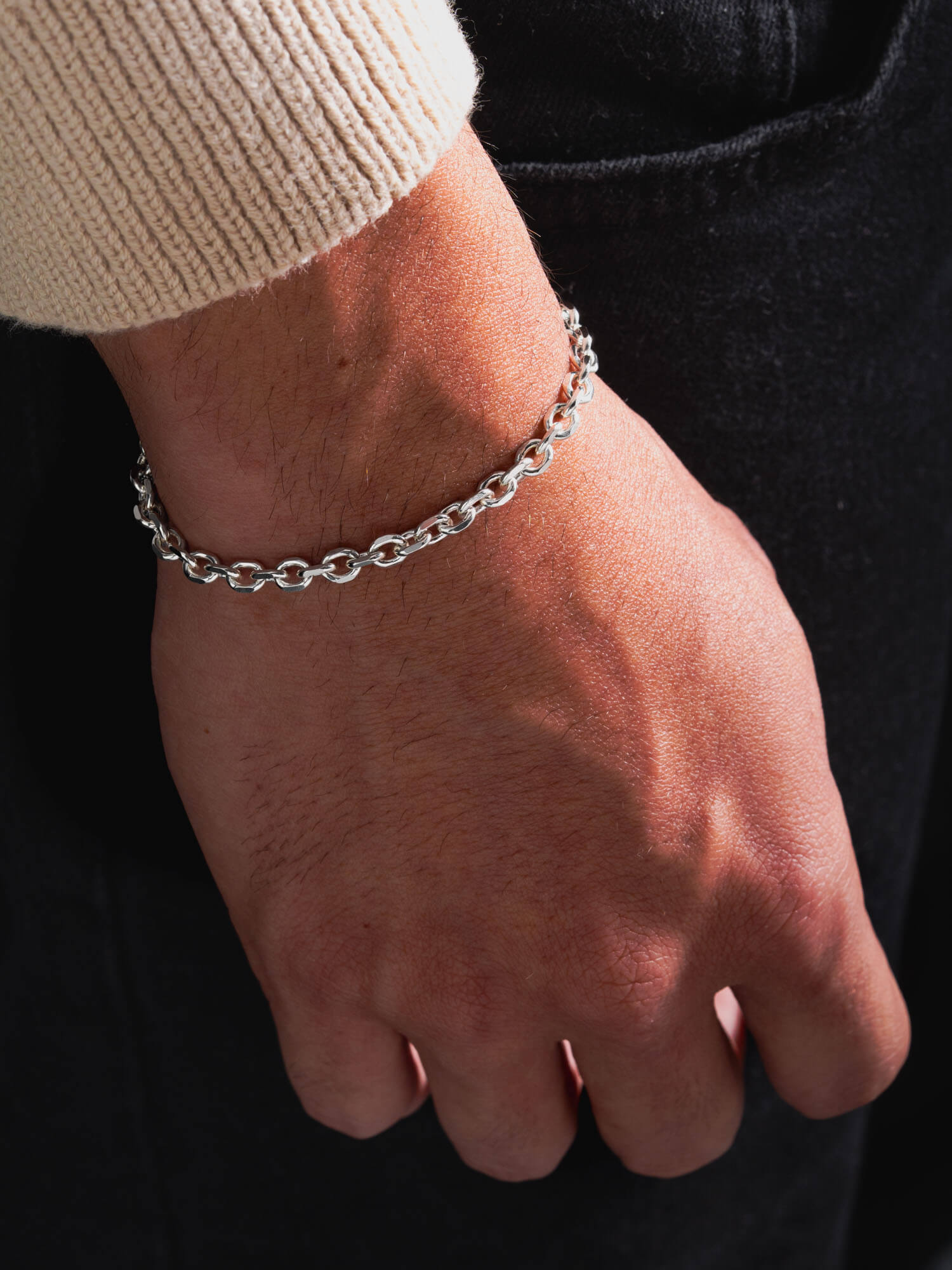 MATERIAL: PRATA | Pulseira Raw Medium em Prata 925