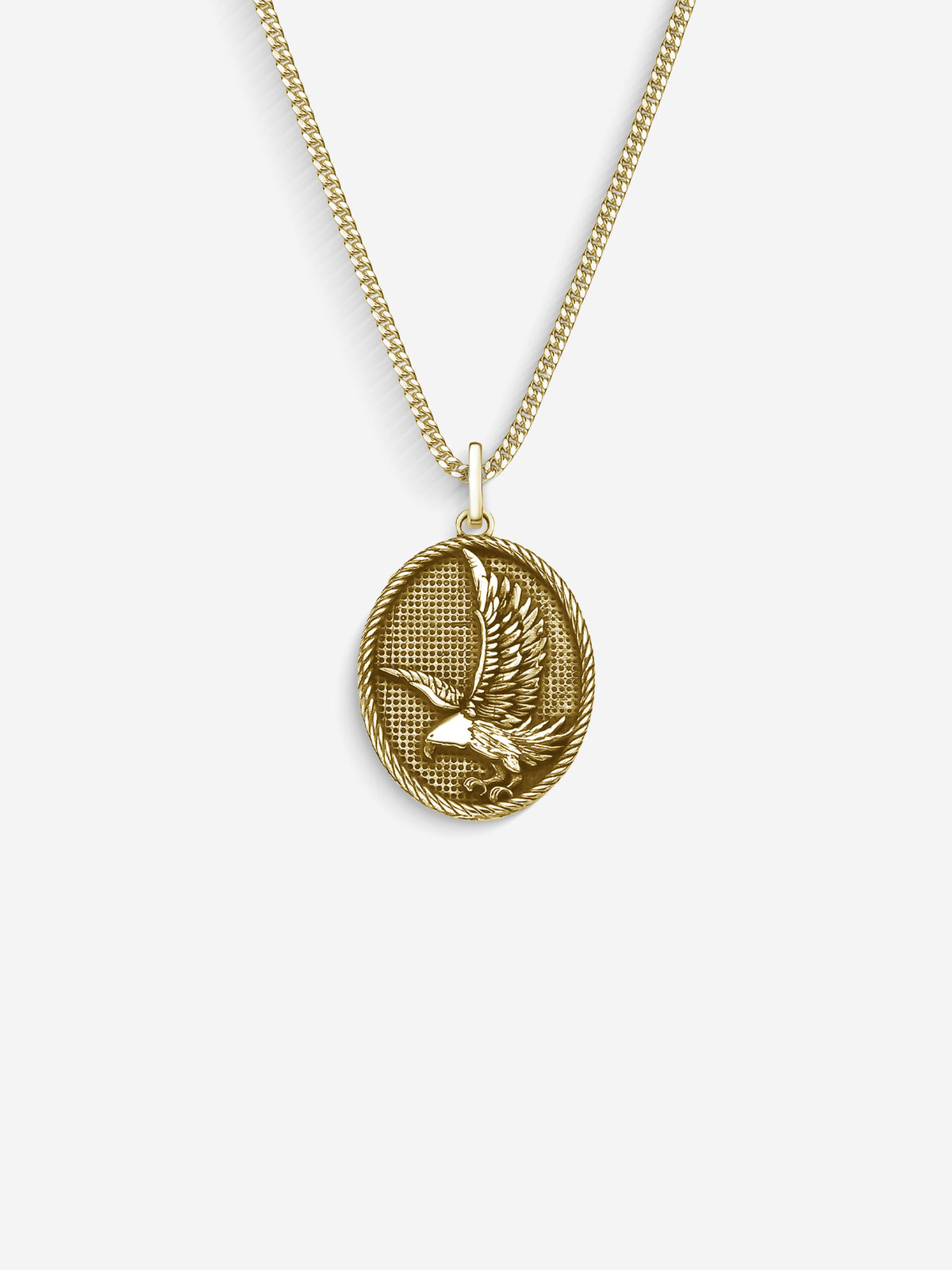 Colar Honor dourado, corrente grumet, vista frontal