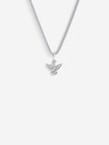 MATERIAL: PRATA | Colar Peace Mini prateado, corrente grumet, vista frontal