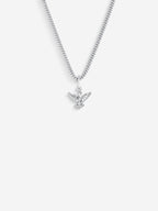 MATERIAL: PRATA | Colar Peace Mini prateado, corrente grumet, verso