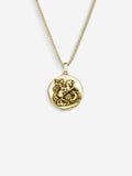 Colar St. George em Prata 925 com banho de Ouro 18k, corrente grumet, vista frontal