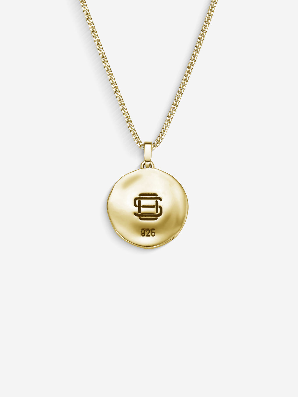 Colar St. George em Prata 925 com banho de Ouro 18k, corrente grumet, verso