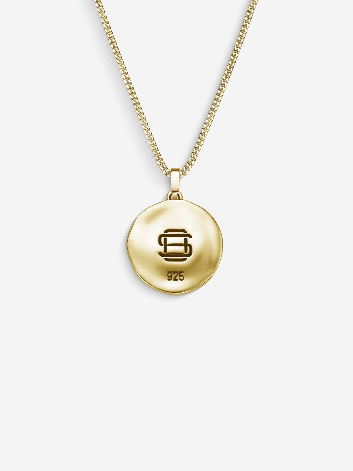 Colar St. George em Prata 925 com banho de Ouro 18k, corrente grumet, verso