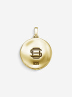 Pingente St. George em Prata 925 com banho de Ouro 18k, verso