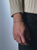 MATERIAL: PRATA | Pulseira Raw Medium em Prata 925