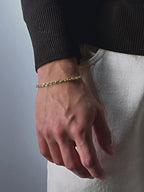 MATERIAL: PRATA BANHADA A OURO | Pulseira Raw Medium em Prata 925 banhada a Ouro 18k