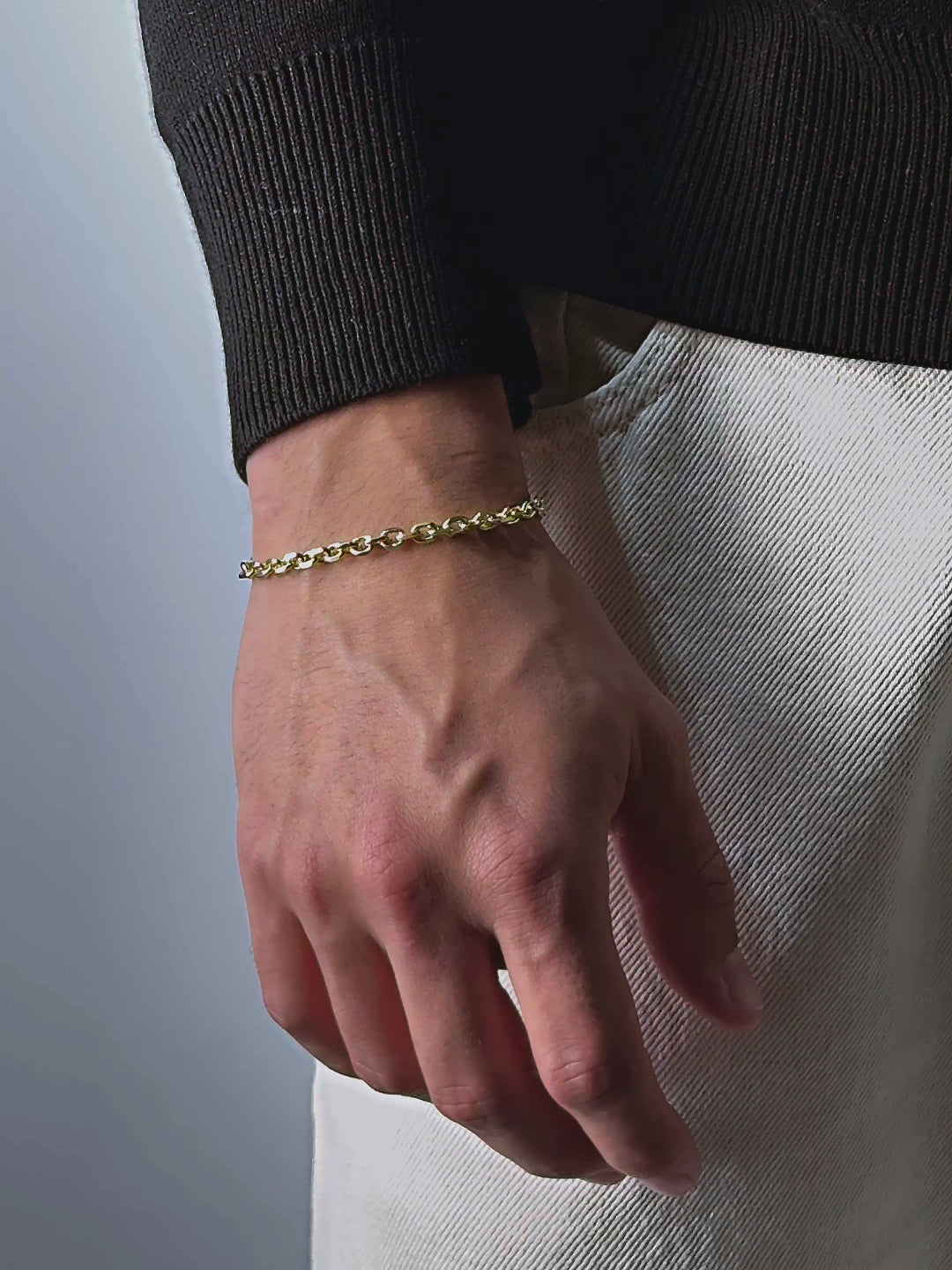 MATERIAL: PRATA BANHADA A OURO | Pulseira Raw Medium em Prata 925 banhada a Ouro 18k